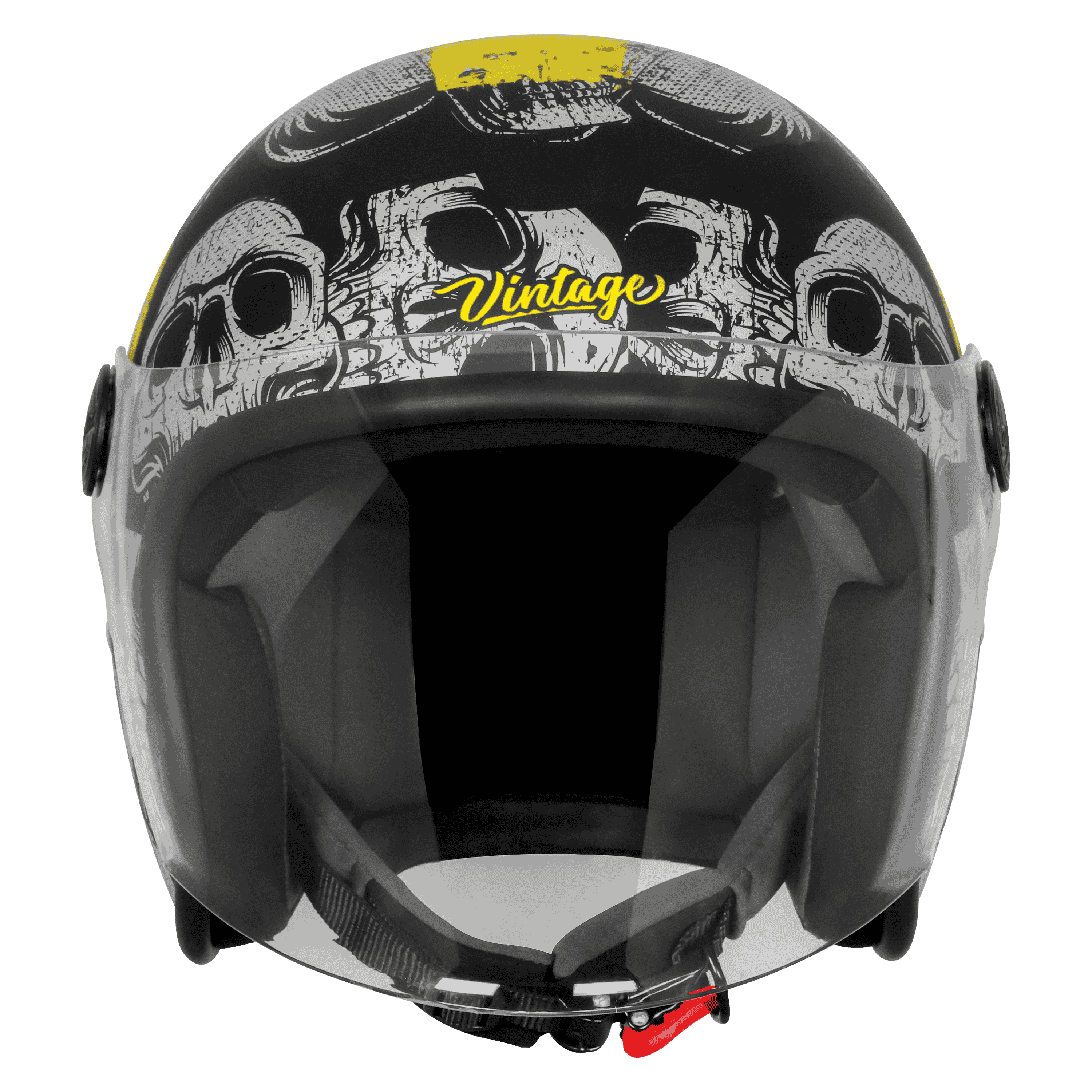SBH-56 VINTAGE SKULL GLOSSY BLACK WITH NEON